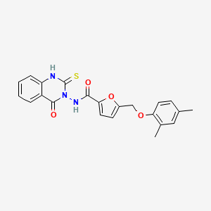 molecular formula C22H19N3O4S B4612596 5-[(2,4-DIMETHYLPHENOXY)METHYL]-N-[4-OXO-2-SULFANYL-3(4H)-QUINAZOLINYL]-2-FURAMIDE 