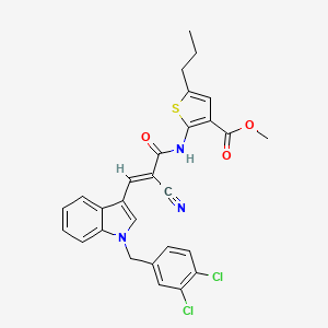 molecular formula C28H23Cl2N3O3S B4612687 methyl 2-({2-cyano-3-[1-(3,4-dichlorobenzyl)-1H-indol-3-yl]acryloyl}amino)-5-propyl-3-thiophenecarboxylate 