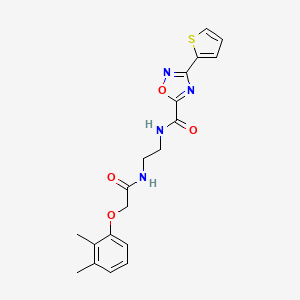 molecular formula C19H20N4O4S B4612734 N~5~-(2-{[2-(2,3-dimethylphenoxy)acetyl]amino}ethyl)-3-(2-thienyl)-1,2,4-oxadiazole-5-carboxamide 