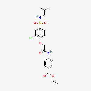 molecular formula C21H25ClN2O6S B4612837 Ethyl 4-[[2-[2-chloro-4-(2-methylpropylsulfamoyl)phenoxy]acetyl]amino]benzoate 
