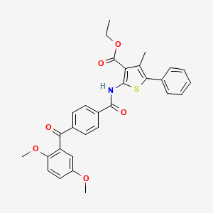 molecular formula C30H27NO6S B4612900 ETHYL 2-[4-(2,5-DIMETHOXYBENZOYL)BENZAMIDO]-4-METHYL-5-PHENYLTHIOPHENE-3-CARBOXYLATE 