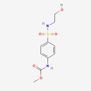 molecular formula C10H14N2O5S B4613137 Carbamic acid, (4-(((2-hydroxyethyl)amino)sulfonyl)phenyl)-, methyl ester CAS No. 81865-14-7