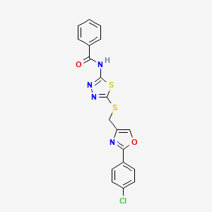 molecular formula C19H13ClN4O2S2 B4613255 N-[5-({[2-(4-chlorophenyl)-1,3-oxazol-4-yl]methyl}sulfanyl)-1,3,4-thiadiazol-2-yl]benzamide CAS No. 823831-08-9