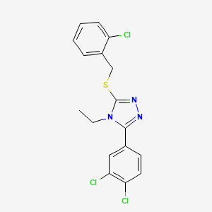 molecular formula C17H14Cl3N3S B4613286 2-CHLOROBENZYL [5-(3,4-DICHLOROPHENYL)-4-ETHYL-4H-1,2,4-TRIAZOL-3-YL] SULFIDE 