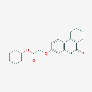 molecular formula C21H24O5 B4613542 Cyclohexyl 2-[(6-oxo-7,8,9,10-tetrahydrobenzo[c]chromen-3-yl)oxy]acetate 