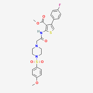 molecular formula C25H26FN3O6S2 B4613546 methyl 4-(4-fluorophenyl)-2-[({4-[(4-methoxyphenyl)sulfonyl]-1-piperazinyl}acetyl)amino]-3-thiophenecarboxylate 