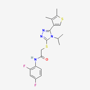 molecular formula C19H20F2N4OS2 B4613582 N-(2,4-DIFLUOROPHENYL)-2-{[5-(4,5-DIMETHYL-3-THIENYL)-4-ISOPROPYL-4H-1,2,4-TRIAZOL-3-YL]SULFANYL}ACETAMIDE 