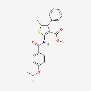 molecular formula C23H23NO4S B4613590 METHYL 5-METHYL-4-PHENYL-2-[4-(PROPAN-2-YLOXY)BENZAMIDO]THIOPHENE-3-CARBOXYLATE 