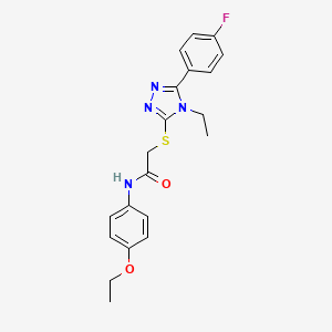 molecular formula C20H21FN4O2S B4613680 N-(4-ethoxyphenyl)-2-{[4-ethyl-5-(4-fluorophenyl)-4H-1,2,4-triazol-3-yl]sulfanyl}acetamide 