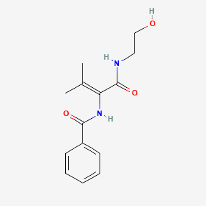 molecular formula C14H18N2O3 B4613713 N-(1-{[(2-hydroxyethyl)amino]carbonyl}-2-methyl-1-propen-1-yl)benzamide 