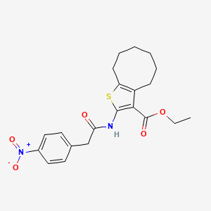 molecular formula C21H24N2O5S B4613759 ethyl 2-{[(4-nitrophenyl)acetyl]amino}-4,5,6,7,8,9-hexahydrocycloocta[b]thiophene-3-carboxylate 