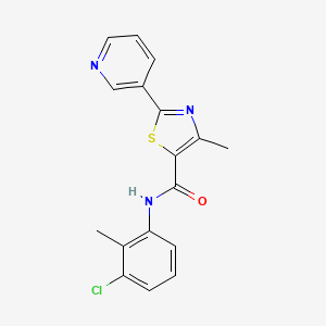 molecular formula C17H14ClN3OS B4613831 N-(3-chloro-2-methylphenyl)-4-methyl-2-(pyridin-3-yl)-1,3-thiazole-5-carboxamide 