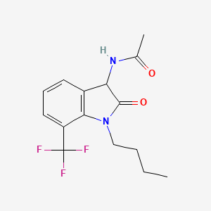 molecular formula C15H17F3N2O2 B4613837 N-[1-butyl-2-oxo-7-(trifluoromethyl)-2,3-dihydro-1H-indol-3-yl]acetamide 