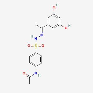 molecular formula C16H17N3O5S B4613854 N-[4-({2-[1-(3,5-dihydroxyphenyl)ethylidene]hydrazino}sulfonyl)phenyl]acetamide 