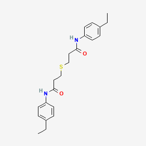 molecular formula C22H28N2O2S B4613916 N-(4-ETHYLPHENYL)-3-({2-[(4-ETHYLPHENYL)CARBAMOYL]ETHYL}SULFANYL)PROPANAMIDE 
