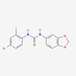 molecular formula C15H13BrN2O3 B4613927 N-(1,3-BENZODIOXOL-5-YL)-N'-(4-BROMO-2-METHYLPHENYL)UREA 