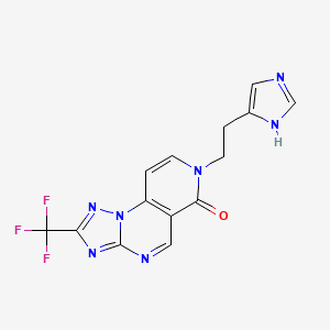molecular formula C14H10F3N7O B4613952 7-[2-(1H-imidazol-4-yl)ethyl]-2-(trifluoromethyl)pyrido[3,4-e][1,2,4]triazolo[1,5-a]pyrimidin-6(7H)-one 