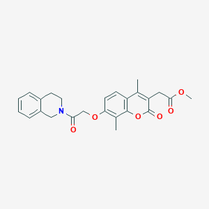 molecular formula C25H25NO6 B4613960 METHYL 2-{4,8-DIMETHYL-2-OXO-7-[2-OXO-2-(1,2,3,4-TETRAHYDROISOQUINOLIN-2-YL)ETHOXY]-2H-CHROMEN-3-YL}ACETATE 