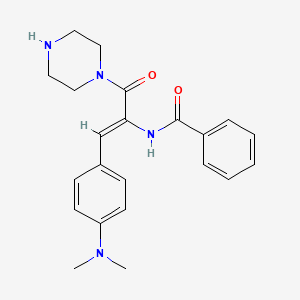 molecular formula C22H26N4O2 B4613978 N-[(Z)-1-[4-(dimethylamino)phenyl]-3-oxo-3-piperazin-1-ylprop-1-en-2-yl]benzamide 