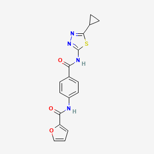 molecular formula C17H14N4O3S B4613993 N-(4-{[(5-cyclopropyl-1,3,4-thiadiazol-2-yl)amino]carbonyl}phenyl)-2-furamide 