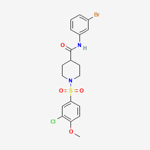 molecular formula C19H20BrClN2O4S B4614001 N-(3-bromophenyl)-1-[(3-chloro-4-methoxyphenyl)sulfonyl]-4-piperidinecarboxamide 