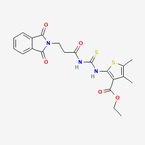 molecular formula C21H21N3O5S2 B4614030 ethyl 2-[({[3-(1,3-dioxo-1,3-dihydro-2H-isoindol-2-yl)propanoyl]amino}carbonothioyl)amino]-4,5-dimethyl-3-thiophenecarboxylate 