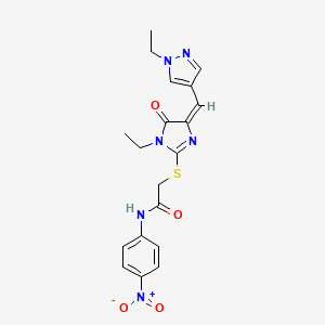 molecular formula C19H20N6O4S B4614058 2-({1-ETHYL-4-[(E)-1-(1-ETHYL-1H-PYRAZOL-4-YL)METHYLIDENE]-5-OXO-4,5-DIHYDRO-1H-IMIDAZOL-2-YL}SULFANYL)-N-(4-NITROPHENYL)ACETAMIDE 