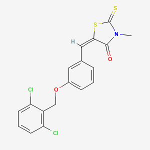 molecular formula C18H13Cl2NO2S2 B4614070 (5E)-5-{3-[(2,6-dichlorobenzyl)oxy]benzylidene}-3-methyl-2-thioxo-1,3-thiazolidin-4-one 