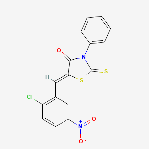 molecular formula C16H9ClN2O3S2 B4614074 (5Z)-5-[(2-chloro-5-nitrophenyl)methylidene]-3-phenyl-2-sulfanylidene-1,3-thiazolidin-4-one 