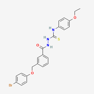 molecular formula C23H22BrN3O3S B4614099 2-{3-[(4-BROMOPHENOXY)METHYL]BENZOYL}-N~1~-(4-ETHOXYPHENYL)-1-HYDRAZINECARBOTHIOAMIDE 