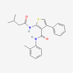 molecular formula C23H24N2O2S B4614113 2-[(3-methylbutanoyl)amino]-N-(2-methylphenyl)-4-phenylthiophene-3-carboxamide 