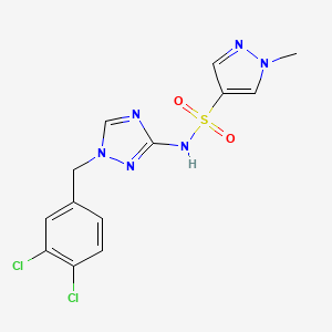 molecular formula C13H12Cl2N6O2S B4614120 N~4~-[1-(3,4-DICHLOROBENZYL)-1H-1,2,4-TRIAZOL-3-YL]-1-METHYL-1H-PYRAZOLE-4-SULFONAMIDE 