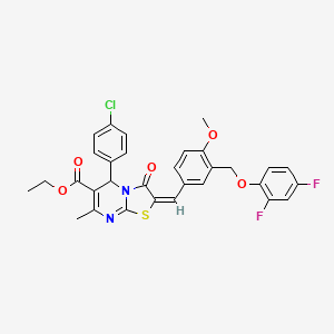 molecular formula C31H25ClF2N2O5S B4614333 ethyl (2E)-5-(4-chlorophenyl)-2-{3-[(2,4-difluorophenoxy)methyl]-4-methoxybenzylidene}-7-methyl-3-oxo-2,3-dihydro-5H-[1,3]thiazolo[3,2-a]pyrimidine-6-carboxylate 
