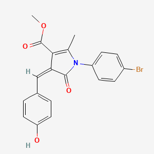molecular formula C20H16BrNO4 B4614381 METHYL (4Z)-1-(4-BROMOPHENYL)-4-[(4-HYDROXYPHENYL)METHYLIDENE]-2-METHYL-5-OXO-4,5-DIHYDRO-1H-PYRROLE-3-CARBOXYLATE 