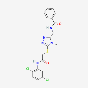 molecular formula C19H17Cl2N5O2S B4614510 N-[[5-[2-(2,5-dichloroanilino)-2-oxoethyl]sulfanyl-4-methyl-1,2,4-triazol-3-yl]methyl]benzamide 
