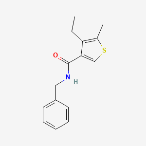 molecular formula C15H17NOS B4614728 N-benzyl-4-ethyl-5-methylthiophene-3-carboxamide 