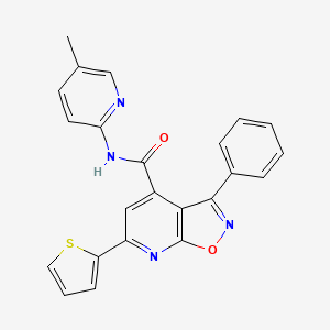 molecular formula C23H16N4O2S B4614765 N-(5-METHYL-2-PYRIDYL)-3-PHENYL-6-(2-THIENYL)ISOXAZOLO[5,4-B]PYRIDINE-4-CARBOXAMIDE 