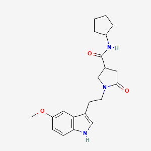 molecular formula C21H27N3O3 B4614775 N-cyclopentyl-1-[2-(5-methoxy-1H-indol-3-yl)ethyl]-5-oxopyrrolidine-3-carboxamide 