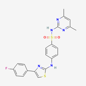 molecular formula C21H18FN5O2S2 B4614776 N-(4,6-dimethylpyrimidin-2-yl)-4-[[4-(4-fluorophenyl)-1,3-thiazol-2-yl]amino]benzenesulfonamide 