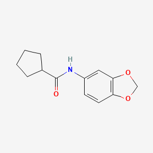 molecular formula C13H15NO3 B4614835 N-1,3-benzodioxol-5-ylcyclopentanecarboxamide 
