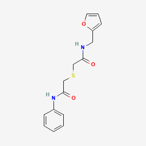 molecular formula C15H16N2O3S B4614845 N-[(FURAN-2-YL)METHYL]-2-{[(PHENYLCARBAMOYL)METHYL]SULFANYL}ACETAMIDE 