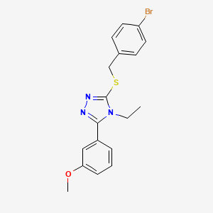 molecular formula C18H18BrN3OS B4614846 3-[(4-bromobenzyl)sulfanyl]-4-ethyl-5-(3-methoxyphenyl)-4H-1,2,4-triazole 