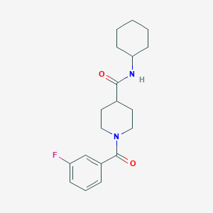 molecular formula C19H25FN2O2 B4614947 N-cyclohexyl-1-(3-fluorobenzoyl)piperidine-4-carboxamide 