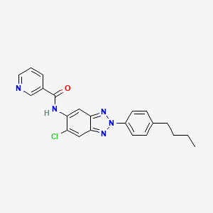 molecular formula C22H20ClN5O B4615228 N-[2-(4-BUTYLPHENYL)-6-CHLORO-1,2,3-BENZOTRIAZOL-5-YL]PYRIDINE-3-CARBOXAMIDE 