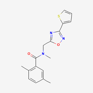 molecular formula C17H17N3O2S B4615298 N,2,5-trimethyl-N-[(3-thiophen-2-yl-1,2,4-oxadiazol-5-yl)methyl]benzamide 
