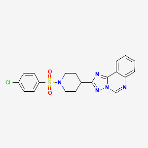 molecular formula C20H18ClN5O2S B4615383 2-{1-[(4-CHLOROPHENYL)SULFONYL]-4-PIPERIDYL}[1,2,4]TRIAZOLO[1,5-C]QUINAZOLINE 