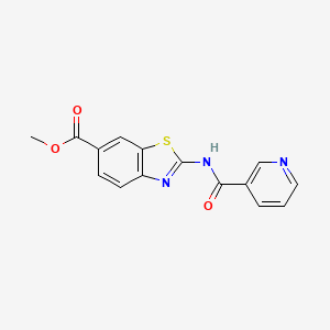 molecular formula C15H11N3O3S B4615390 methyl 2-(nicotinamido)benzo[d]thiazole-6-carboxylate 