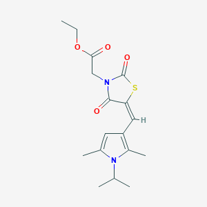 molecular formula C17H22N2O4S B4615506 ethyl [(5E)-5-{[2,5-dimethyl-1-(propan-2-yl)-1H-pyrrol-3-yl]methylidene}-2,4-dioxo-1,3-thiazolidin-3-yl]acetate 