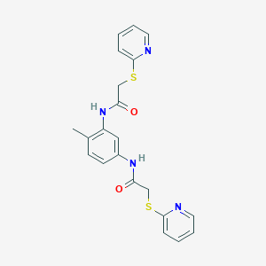 molecular formula C21H20N4O2S2 B4615683 N,N'-(4-methylbenzene-1,3-diyl)bis[2-(pyridin-2-ylsulfanyl)acetamide] 
