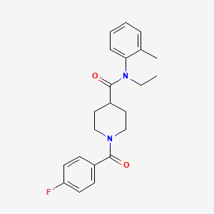 molecular formula C22H25FN2O2 B4615715 N-ethyl-1-(4-fluorobenzoyl)-N-(2-methylphenyl)piperidine-4-carboxamide 